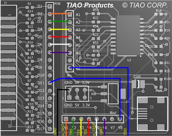 Configuration for buffered JTAG for wireless router